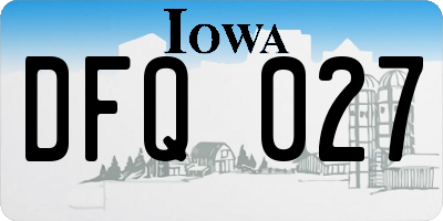 IA license plate DFQ027
