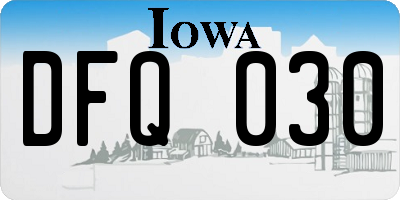 IA license plate DFQ030