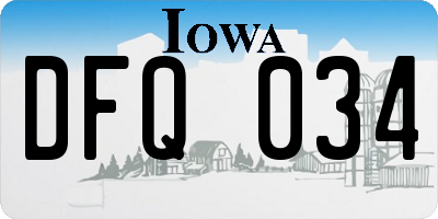 IA license plate DFQ034