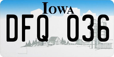 IA license plate DFQ036