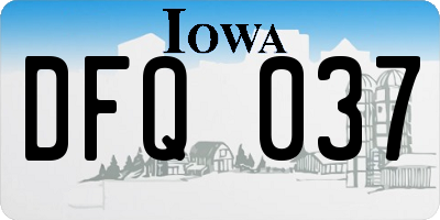 IA license plate DFQ037