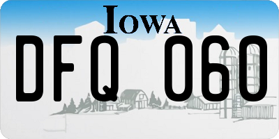 IA license plate DFQ060