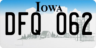 IA license plate DFQ062