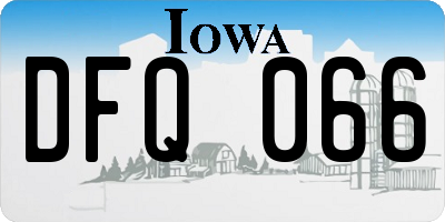 IA license plate DFQ066