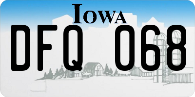 IA license plate DFQ068