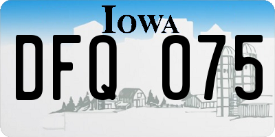 IA license plate DFQ075