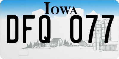 IA license plate DFQ077