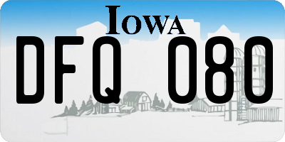 IA license plate DFQ080