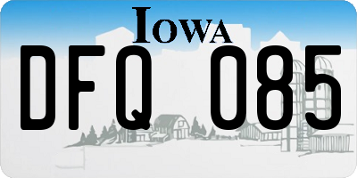 IA license plate DFQ085