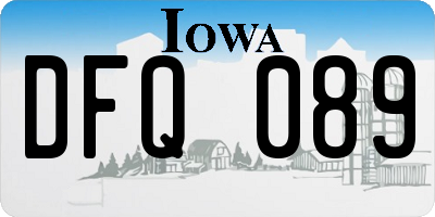IA license plate DFQ089