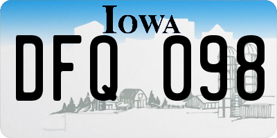 IA license plate DFQ098