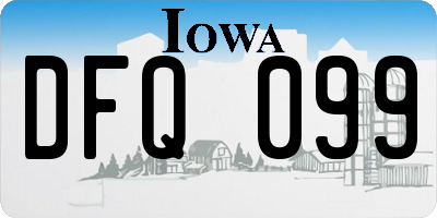 IA license plate DFQ099