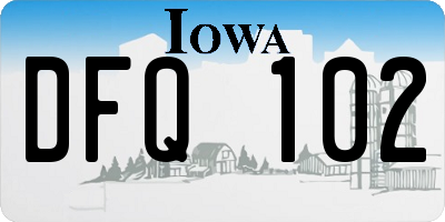 IA license plate DFQ102