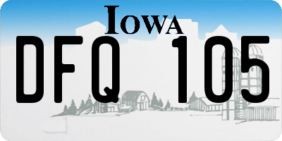 IA license plate DFQ105
