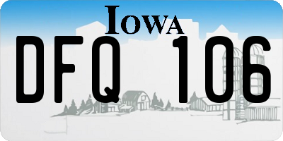 IA license plate DFQ106
