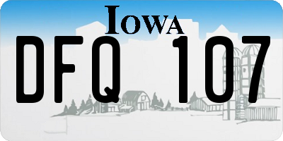 IA license plate DFQ107