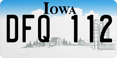 IA license plate DFQ112