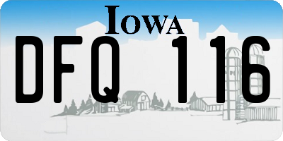 IA license plate DFQ116
