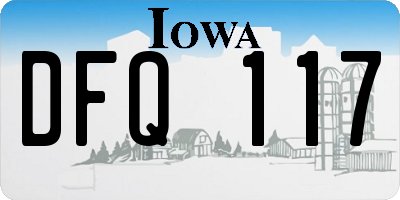 IA license plate DFQ117