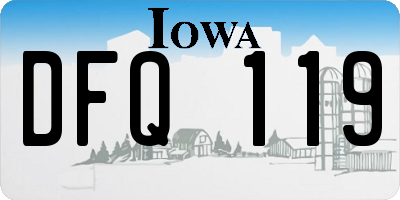 IA license plate DFQ119