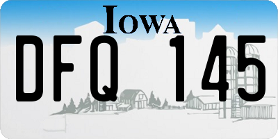 IA license plate DFQ145
