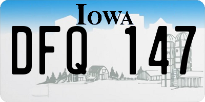 IA license plate DFQ147