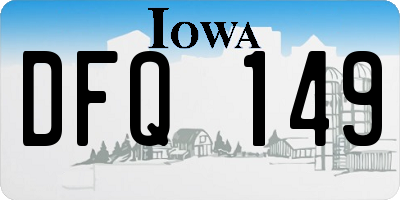 IA license plate DFQ149