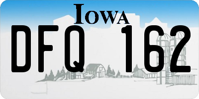 IA license plate DFQ162
