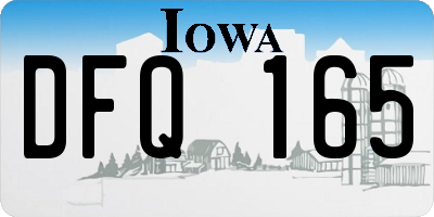 IA license plate DFQ165