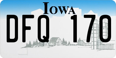IA license plate DFQ170