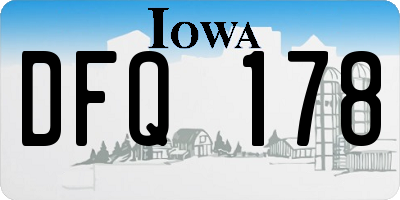 IA license plate DFQ178