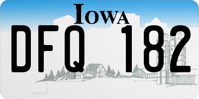 IA license plate DFQ182