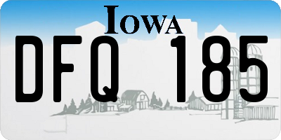 IA license plate DFQ185