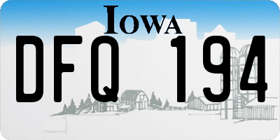 IA license plate DFQ194