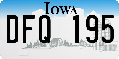 IA license plate DFQ195