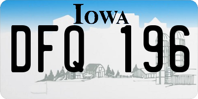 IA license plate DFQ196