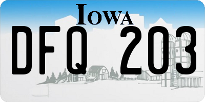 IA license plate DFQ203