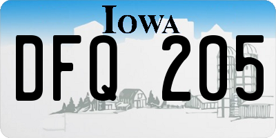 IA license plate DFQ205