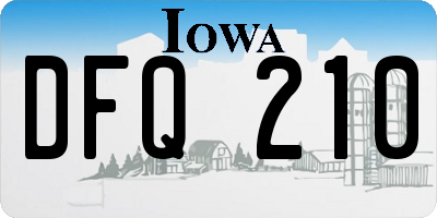 IA license plate DFQ210