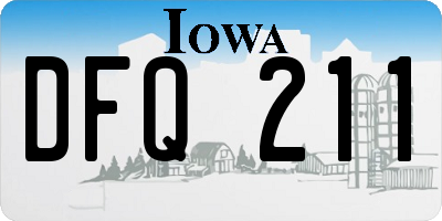 IA license plate DFQ211