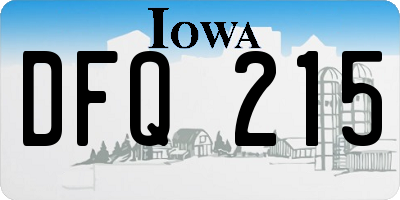IA license plate DFQ215
