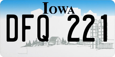 IA license plate DFQ221