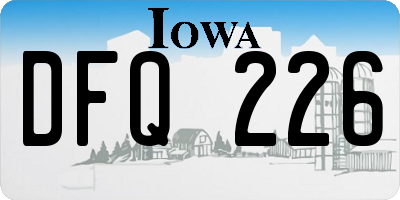 IA license plate DFQ226