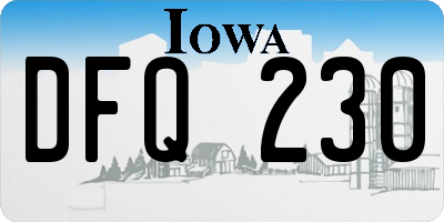IA license plate DFQ230