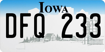 IA license plate DFQ233