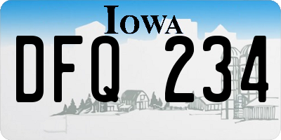 IA license plate DFQ234