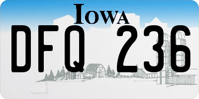 IA license plate DFQ236