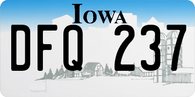 IA license plate DFQ237