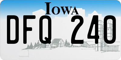 IA license plate DFQ240
