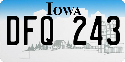 IA license plate DFQ243